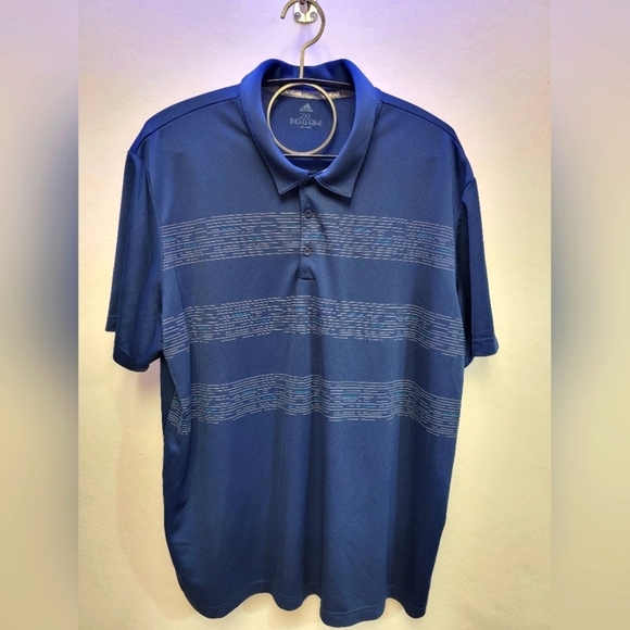 adidas Golf Polo Plaid Key Mens Short Sleeve Collegiate Navy Size XXL - Picture 11 of 12